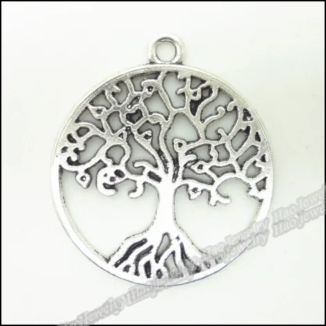 

50pcs Vintage Charms Tree Tibetan silver Zinc Alloy Fit Bracelet Necklace DIY Metal Jewelry Findings