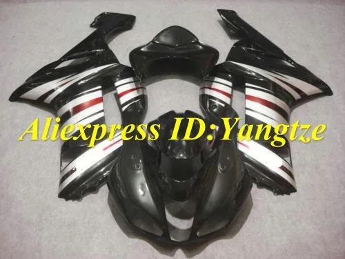 

Motorcycle Fairing kit for KAWASAKI Ninja ZX6R 07 08 ZX6R 636 2007 2008 Advanced silver black ABS Fairings set +7 gifts SC108