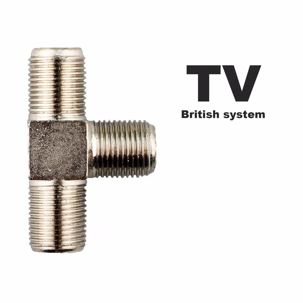 10 PCS Inch F Tee Communication Equipment Cable TV Joint Cable Connector One Point Two