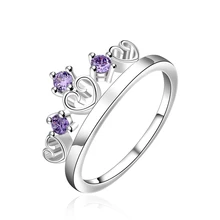 MEGREZEN Silver Crystal Ring Crown Design Costume Jewelry Women’S Wedding Rings With Big Stones Anelli Donna Bijouterie SR536