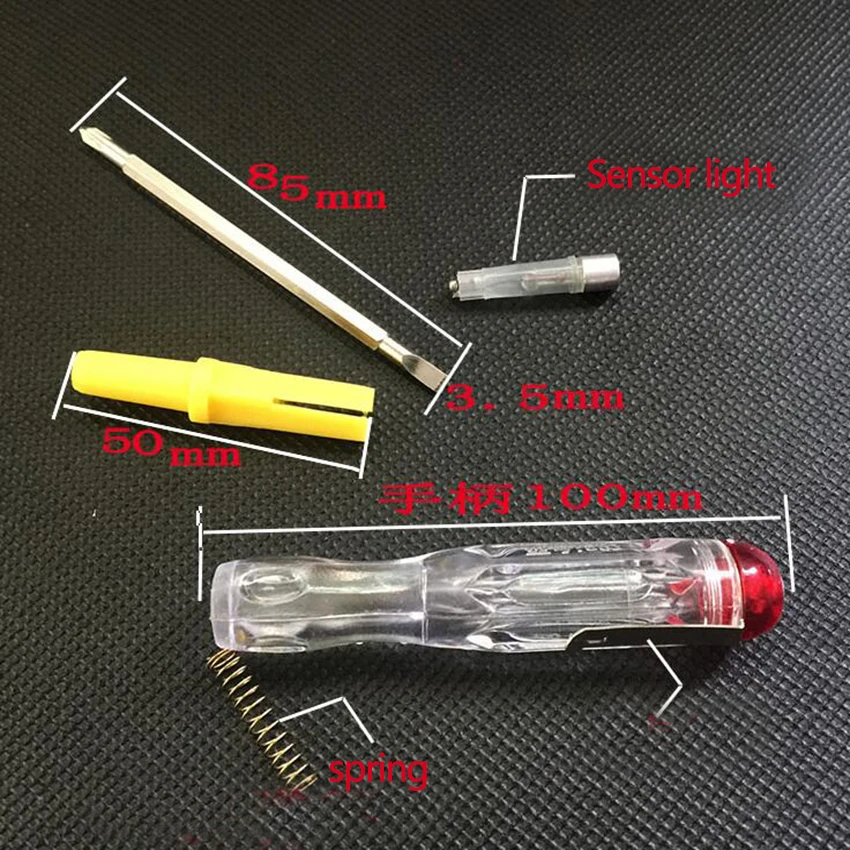 1 шт. Многофункциональный светодиодный Электрический Тест Тестер ручка-отвертка с индикацией света детектор напряжения зонд 135 мм