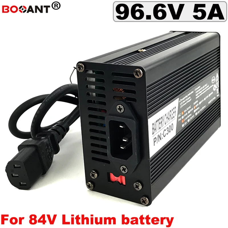 84V Electric bike Lithium Battery Charger Input 100VAC 240VAC 96.6V 5A Fast Charger for 84V 23S