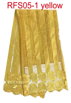 

Hot High Quality African Lace Guipure Cord Lace Fabric For women dress party 5yd/lot Free Shipping RFS05