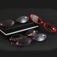 Модные леопардовые кошачий глаз очки для чтения с алмазной полный кадр Смола объектива дальнозоркостью очки ультра-легкие очки Диоптрий 2,0