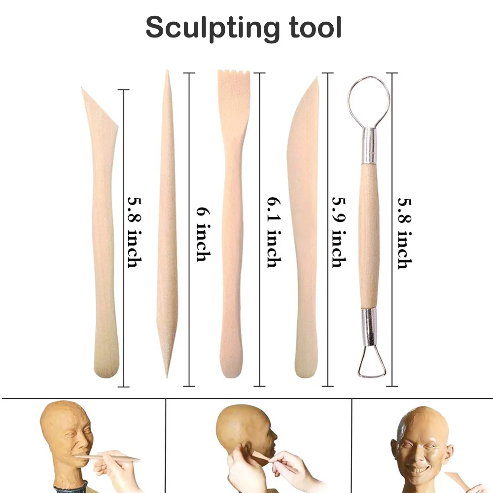23 Pcs Clay Sculpting Tools Set Ball Stylus embossing Pottery & Ceramics Tools DIY Arts Crafts lines Carving Modeling Tool gift