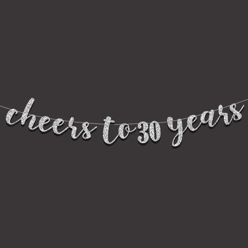 Баннер от Cheers до 30 лет, пивная кружка Happy 30th декор для вечеринки в честь Дня Рождения, золотые блестящие юбилейные корпоративные вечерние украшения