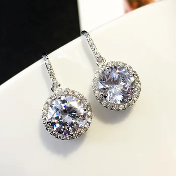 

Sexy Drop Earrring AAAAA zircon cz 100% Real 925 sterling silver Party Wedding Dangle Earrings for women Fashion Jewelry Gift