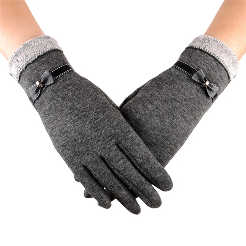 Women Fashion Bowknot Winter Warm Gloves Ski Wind Protect Hand Gloves guantes eldiven handschoenen 40FE1415
