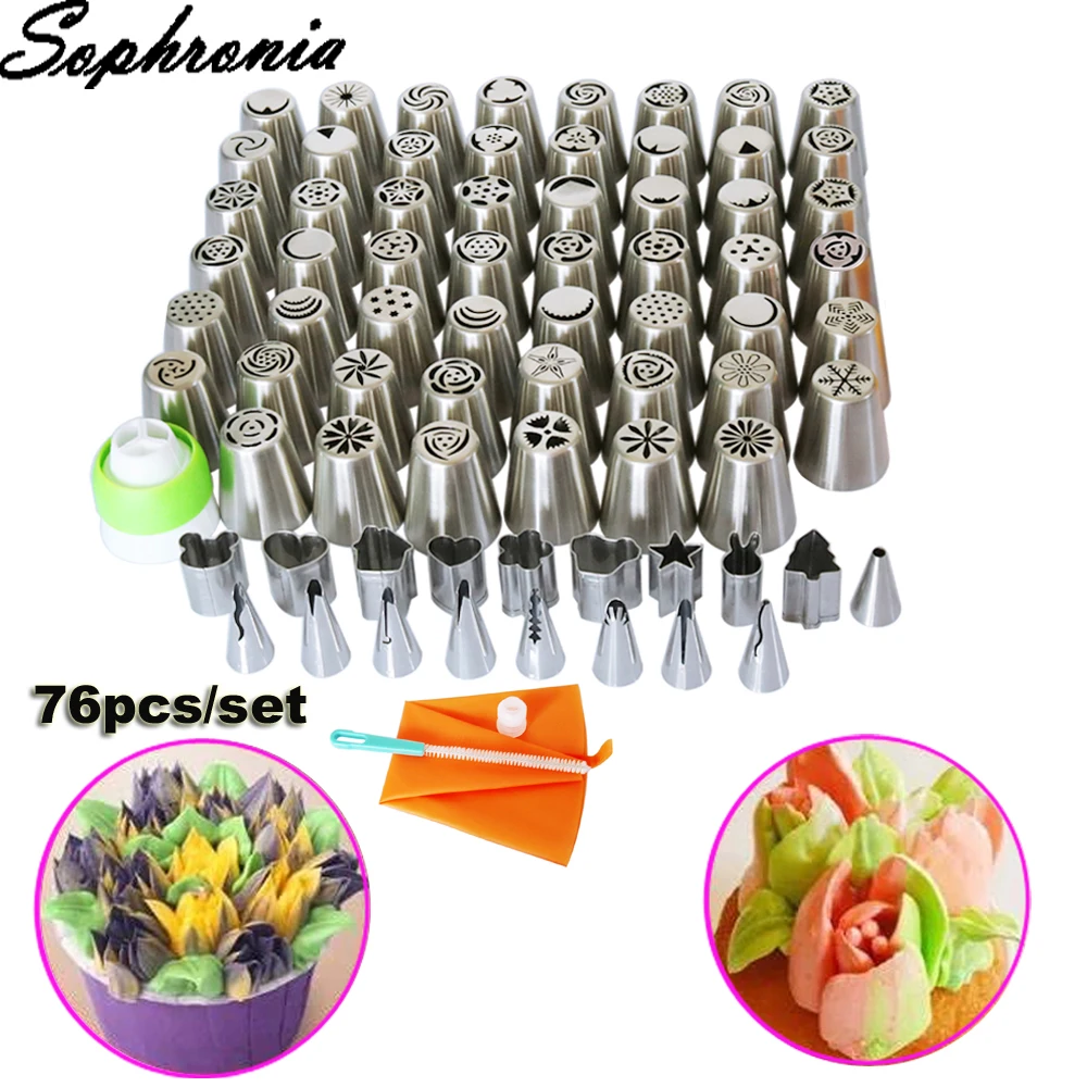 

Sophronia 76PCS/set Christmas Series Piping Nozzles Cake Decorating Tools Set Icing Tips 10Pcs +Cookie Cutter Pastry Bags CS093