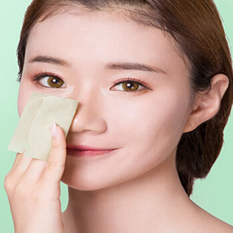 100 листов/пачка тканевой бумаги s зеленый чай запах для снятия макияжа масло поглощающая бумага для лица впитывающий для лица приспособление для очистки