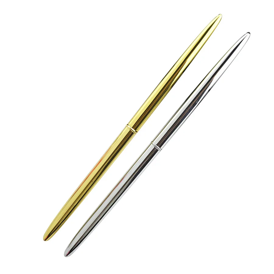 

Mini 0.5mm Metal Ballpoint Pen Brass Rotate Gold Sliver Luxury Ball Point Pen Black Blue Ink Color Office School Pencil Writing