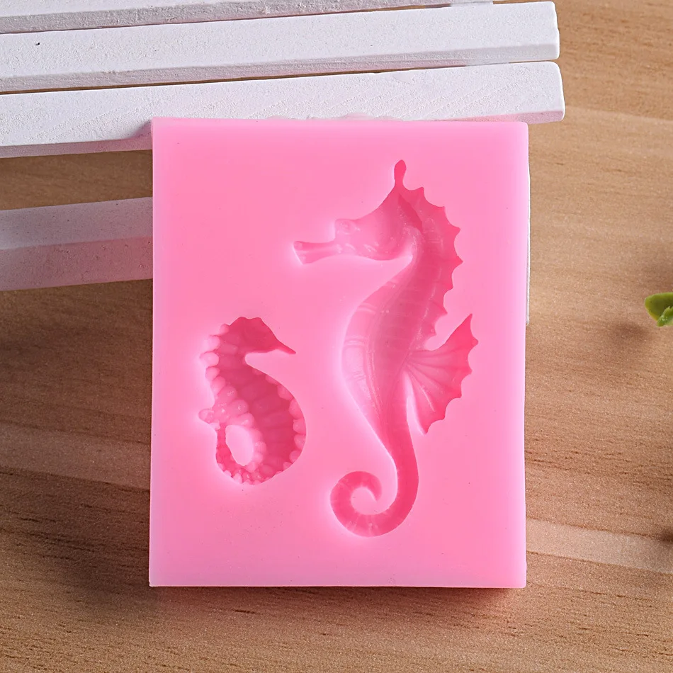 4YANG Seahorse Silicone Mold Marine Life Fondant Cake Decorating DIY Tools Chocolate Gumpaste Clay Baking Moulds Kitchen Gadget