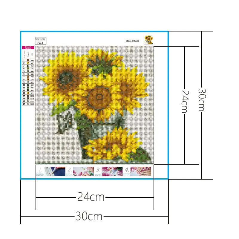 5D Full Square Drill Sunflower Diamond Painting Cross Stitch Handcraft Floral Plant Diamond Embroidery Mosaic Artwork Home Decor (4)