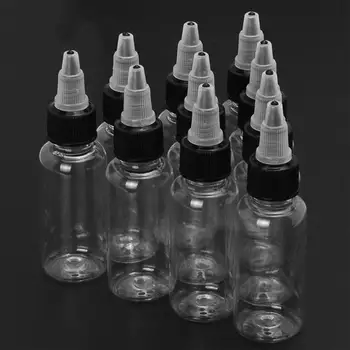

10pcs Empty 30ML Plastic Tattoo Bottle Box Case Holder Glue Oil Refillable Bottles Travel Portable Makeup Container