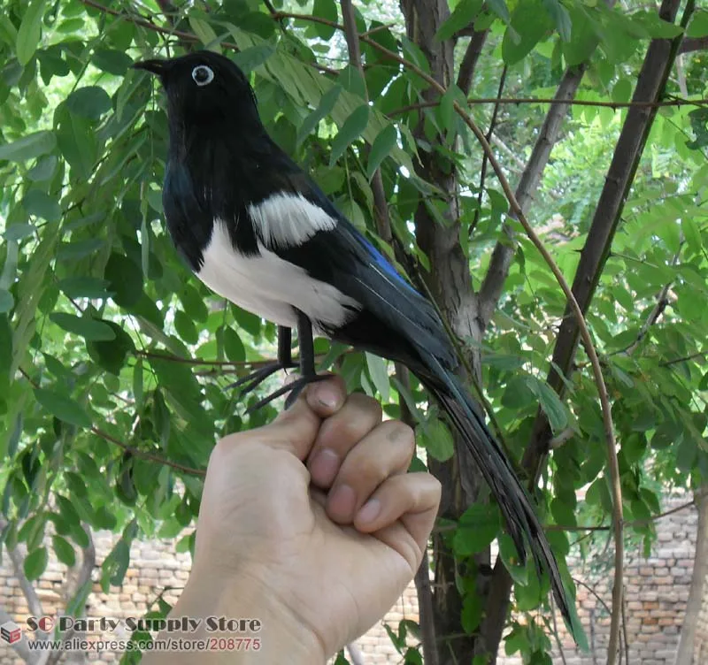 Simulation Schone Feder Vogel Elster Fur Garten Bar Schreibtisch Dekoration Requisiten Home Zubehor 30 Cm Reine Handgemachte Freies Verschiffen Magpie Magpie Bird Aliexpress