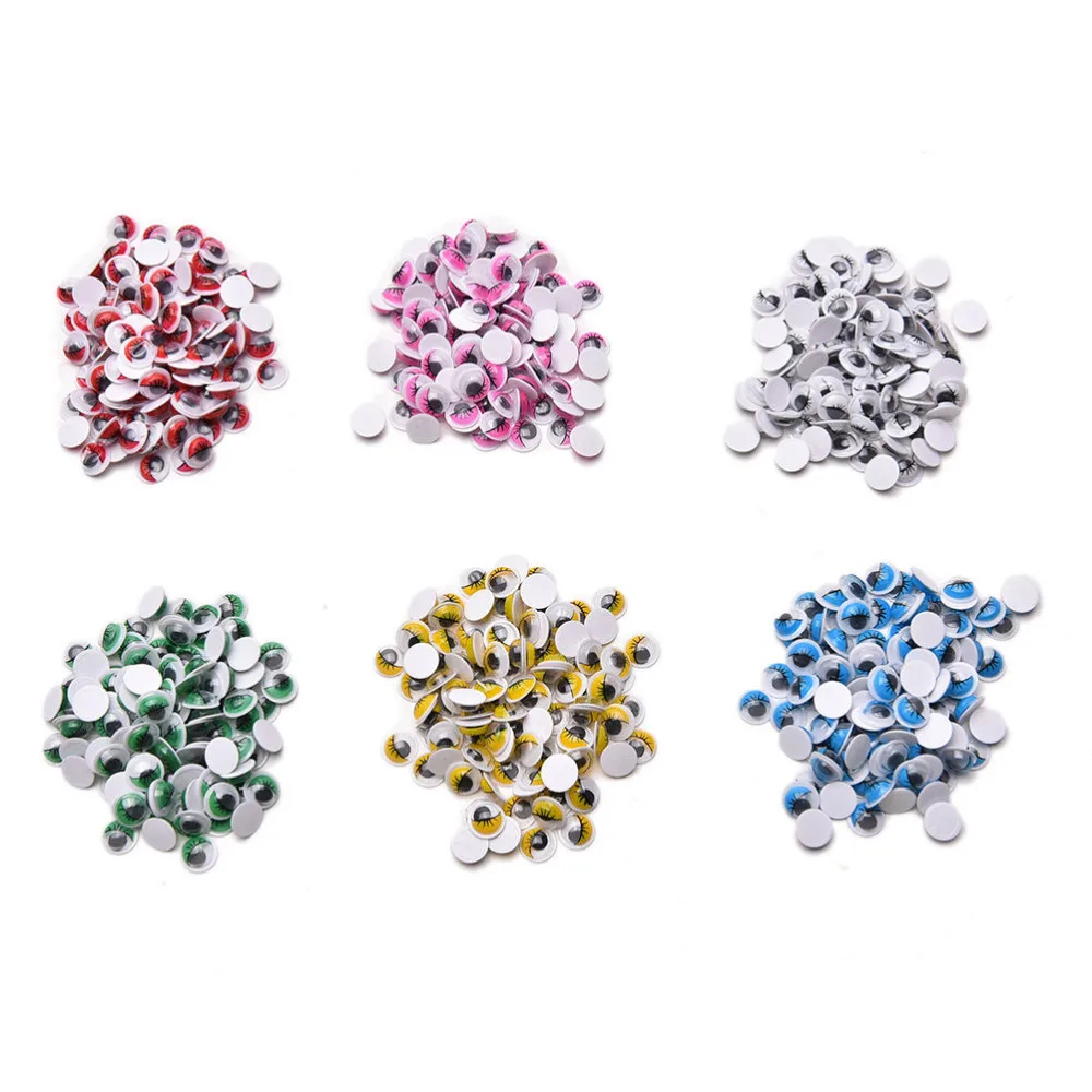 TOYZHIJIA 100pcs/Set Plastic Self adhesive Dolls Eye With eyelashes