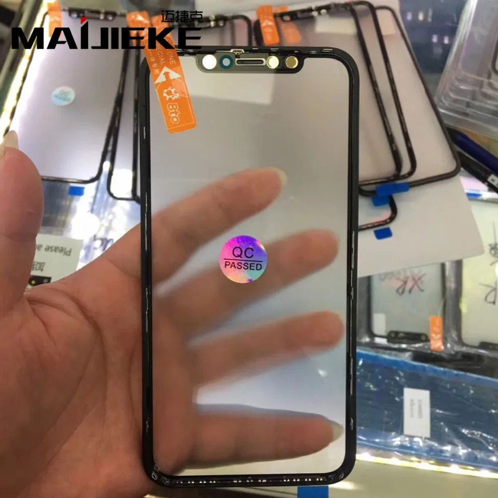 10 xoriginal 3 в 1 холодной Пресс Экран спереди Стекло+ рамка+ OCA пленка для iphone XR XS X 8 plus 7 6s 6 plus 5S Стекло Запчасти для авто