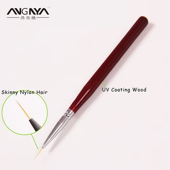 

ANGNYA 10Pcs/Lots Nail Brush 15mm Red Wood Handle Nail Art Brushes UV Gel Painting Line Brush Nylon Hair Nail Art Striper Brush