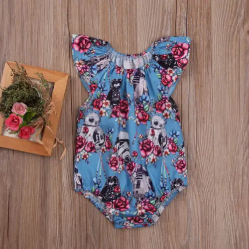 Infant Toddler Baby Girl One Piece Clothes Floral Bodysuit Cotton