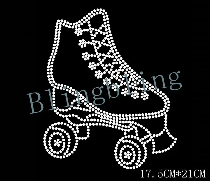 Free shipping Rhinestone Transfer iron on design small quantity shoes for skating in white crystal | Дом и сад