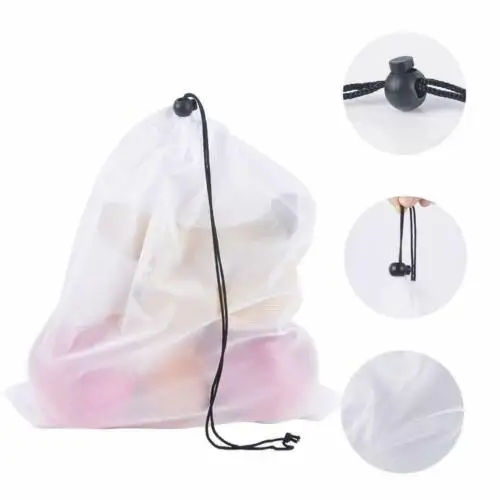 15Pcs Reusable Produce Bags White ROPE Mesh Vegetable Fruit Toys Storage Pouch 15Pcs Reusable Produce Bags White ROPE Mesh Vegetable Fruit Toys Storage Pouch
