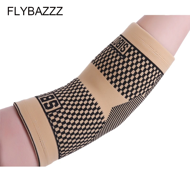 

FLYBAZZZ Professional Breathable Elbow Support Salud Sports Volleyball Basketball Arm Sleeve Elastic Elbow Pads free shipping