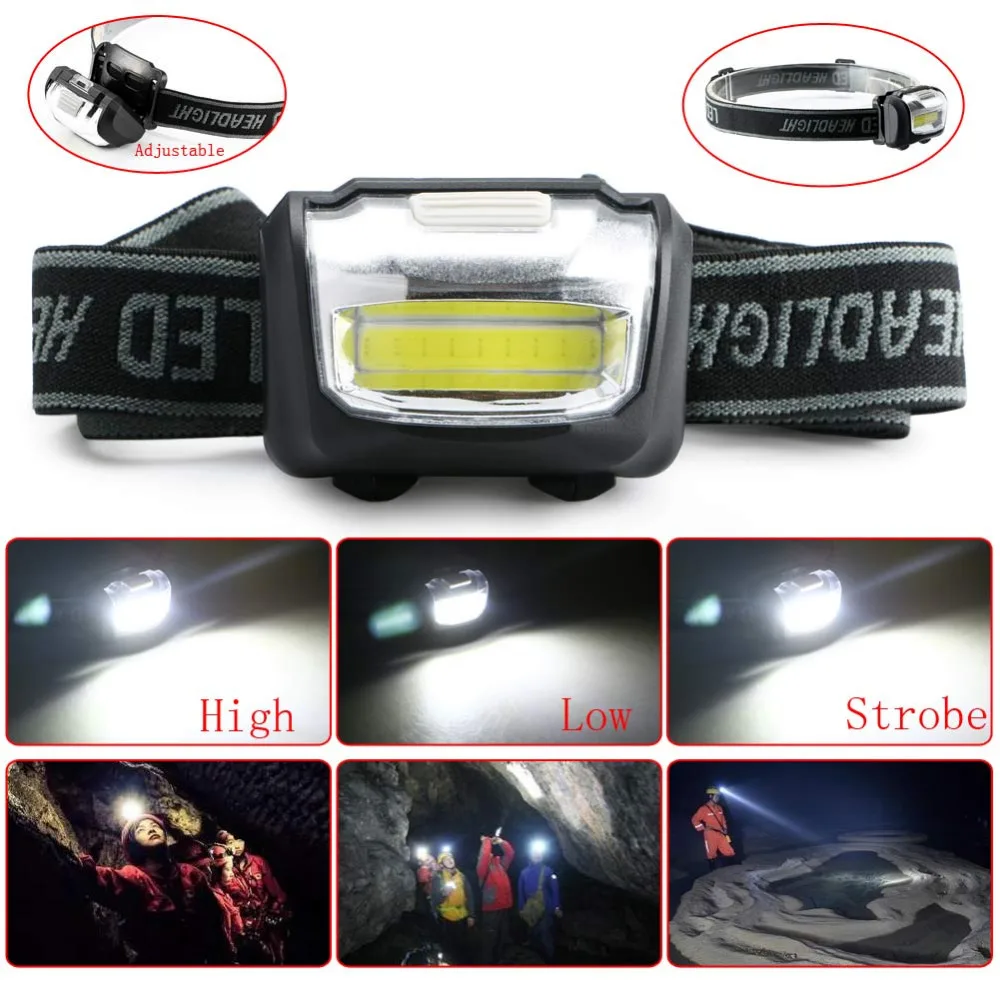 New COB 3W LED Head Light Mini 3 Modes Headlamp Super Bright HeadLight Outdoor Head Light Lamp Camping Hiking Cycling Hunting