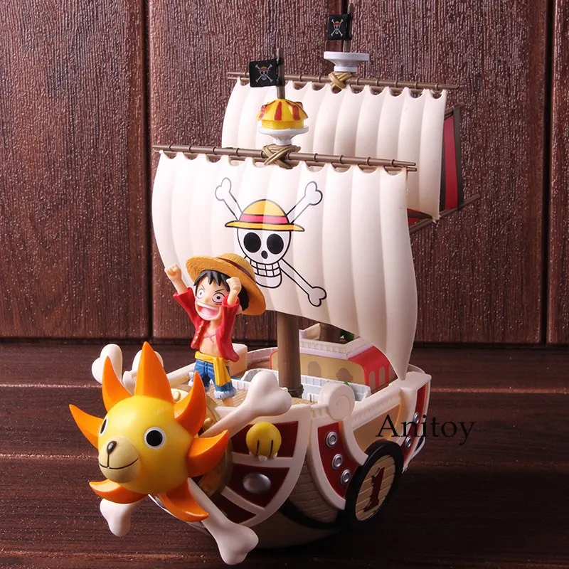 

Anime One Piece Thousand Sunny Pirate Ship & Monkey D Luffy Figure Action WCF World Collectable Figure PVC Collectible Model Toy