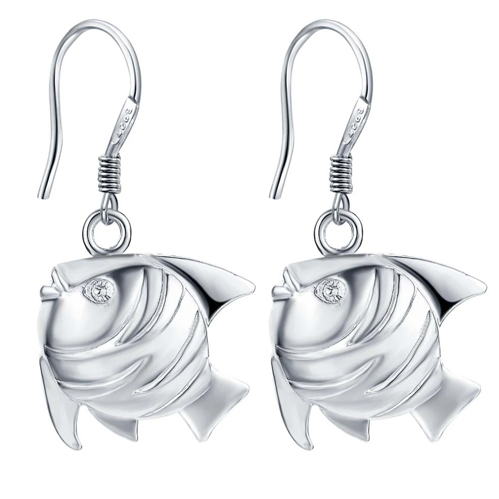 

fish cute high quality free shipping Silver Earrings for women fashion jewelry earrings /WKSXYAER OSHIECMB