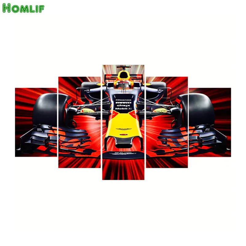 

5pcs Full Square/Round Drill 5D DIY Diamond Painting racer "Racing car" Multi-picture Combination Embroidery Mosaic Home Decor