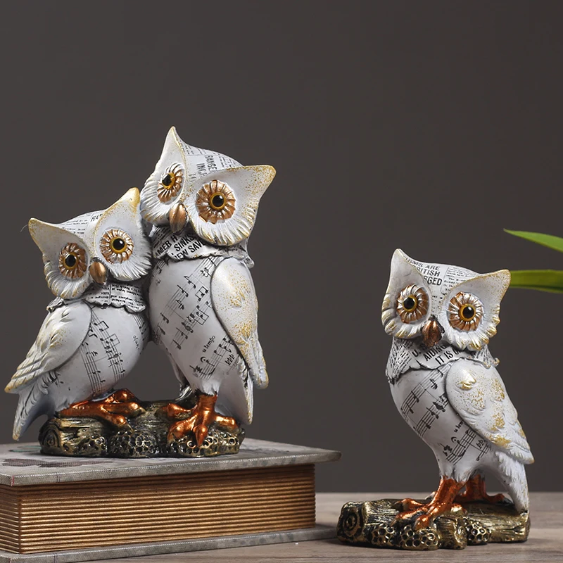 Creative American resin owl home decoration interior ...