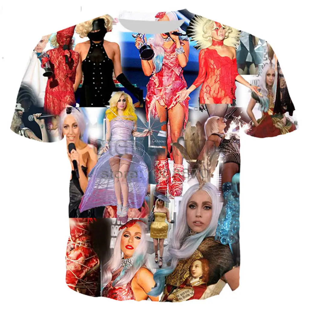 Новая певица Леди Гага хип хоп стиль футболка для мужчин и женщин с 3D принтом Новинка модная футболка хип хоп Уличная Повседневная летняя футболка - Цвет: 05