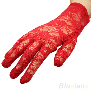 

2016 New Women's Sexy Black Red White Beige Driving & Evening Lace Gloves
