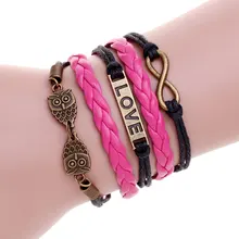 Moda multicamadas pulseira de couro amor charm bracelet pulseras hombre femme pulseira masculina pulseiras para as mulheres de jóias