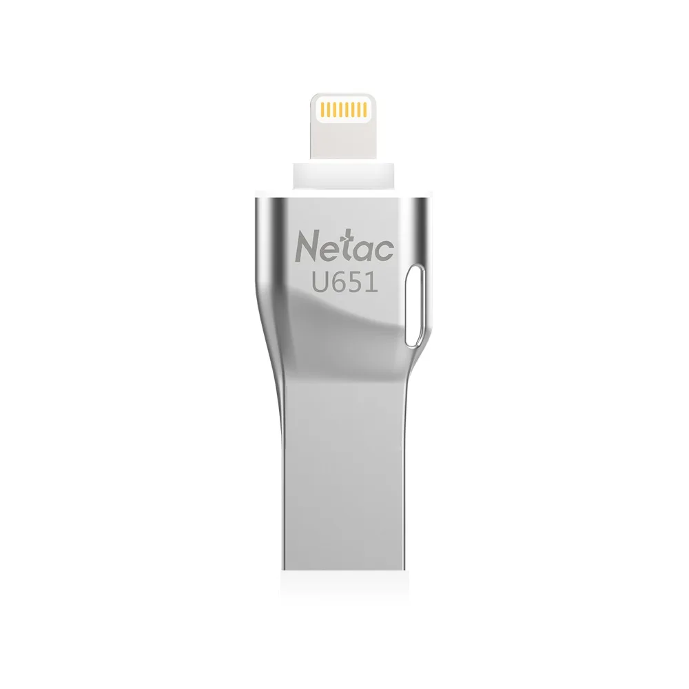 Netac U651 флеш накопитель usb lightning USB3.0 Pendrive с двойным интерфейсом для iPhone 8 7 6 5 6s plus/iPad/PC