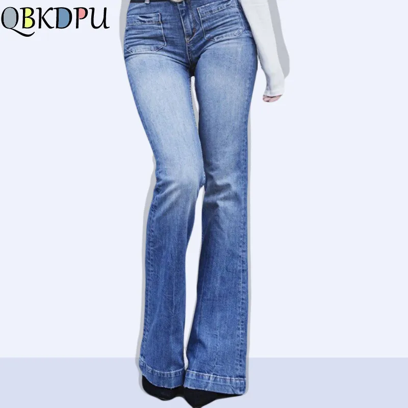 

Women Jeans Plus Size Female Stretch Slim Denim Flares Pants Mom's Summer Breathable Fashion Bell Bottom Trousers dzinsy damskie