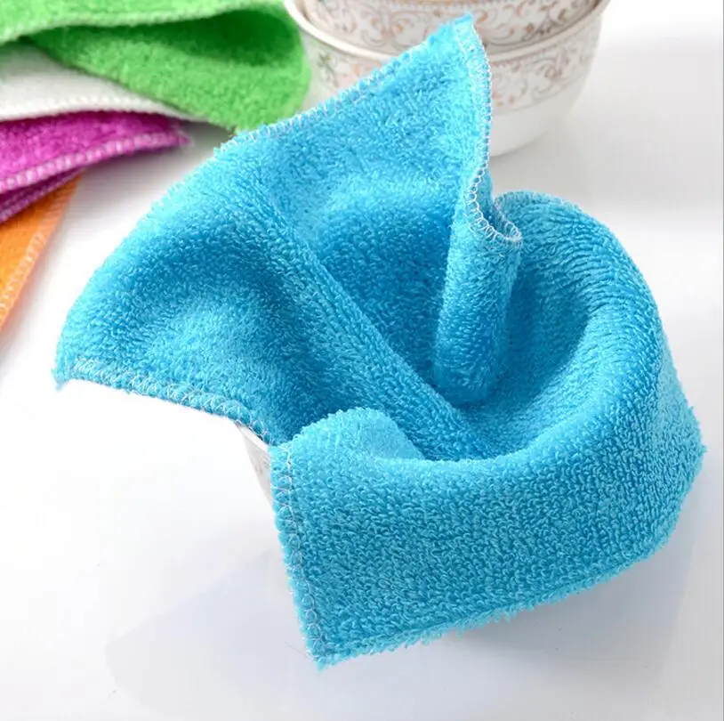 1 шт. ткань для посуды из бамбукового волокна, высокоэффективное антижировое полотенце для мытья кухни, чистящая тряпка, шесть цветов