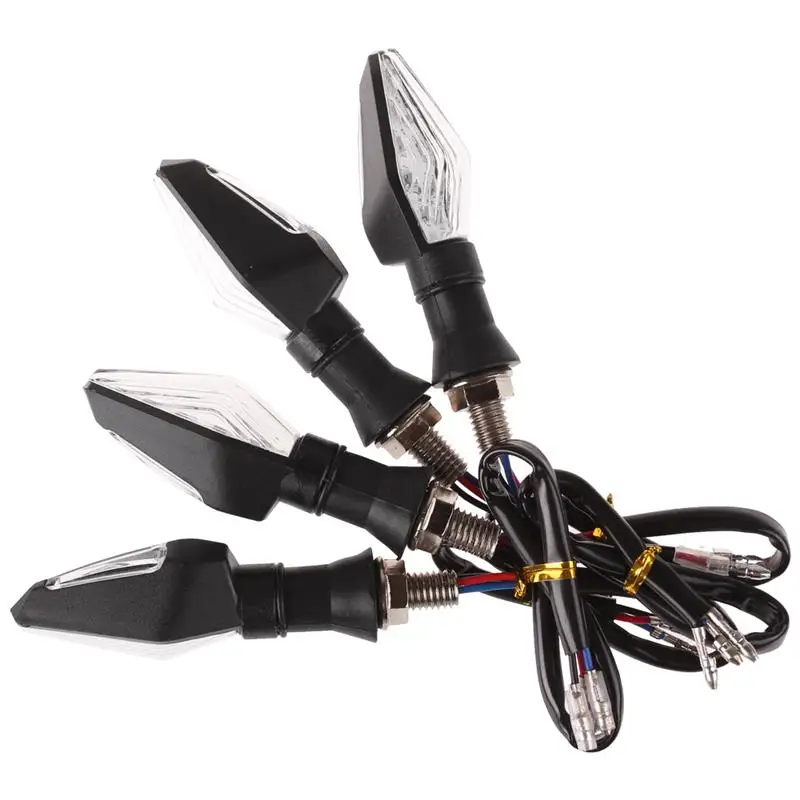 

Youool 4Pcs/1 Set Motorcycle LED Turn Signal Light High Quality 12 LED Indicator Light Dual Color Blue&Amber Blinker Light