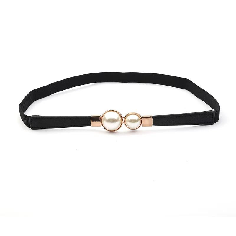 style1 black Тонкие ремни для женщин, эластичный пояс для платья, регулируемый пояс для женщин и девушек, пояс из искусственной кожи с пряжкой ceinture femme - Цвет: style1 black