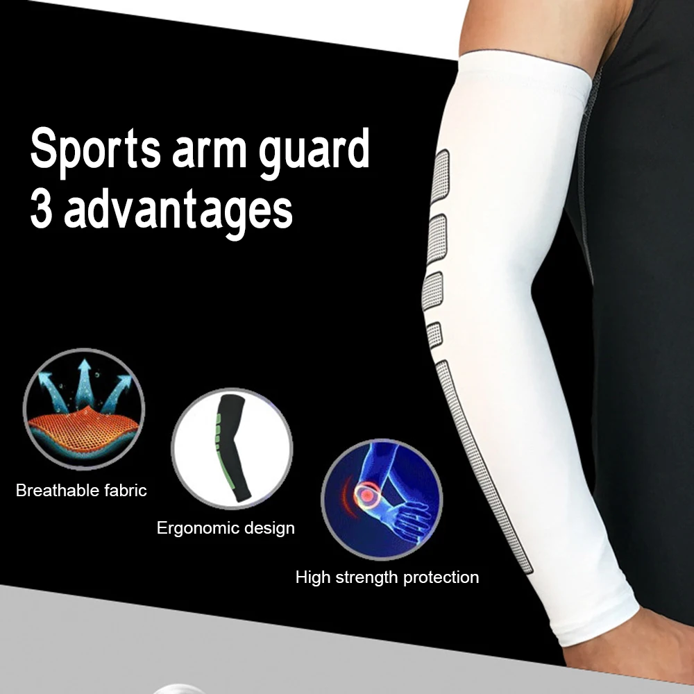 

1PC Breathable Arm Sleeve Quick Dry UV Protection Running Arm Sleeves Basketball Fitness Armguards Sports Cycling Arm Warmers
