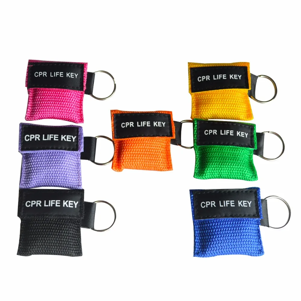 

New 10Pcs/Lot First Aid CPR Key Life Rescue Mask Keychain One-way Valve Artificial Mouth Breathing Tools Save Mask