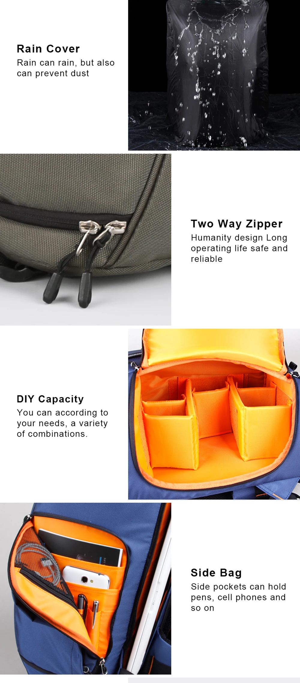 Kingsons нейлоновый мужской рюкзак, водонепроницаемый, 15,6 дюймов, сумка для ноутбука и камеры, рюкзак для путешествий, Подростковый рюкзак, сумка, мужской мини рюкзак, mochila