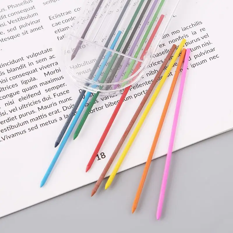 12 шт. 2,0 мм механический карандаш цвета 2B графитовые наполнители черновик для рисования и письма крафтинг художественные эскизы школьные канцелярские товары