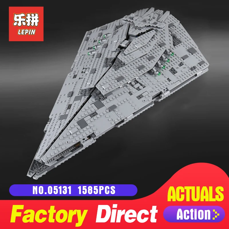 

Lepin 05131 1585Pcs Genuine Star Series The First order Star Model Destroyer Set 75190 LegoINGly Building Blocks Bricks Toy Wars