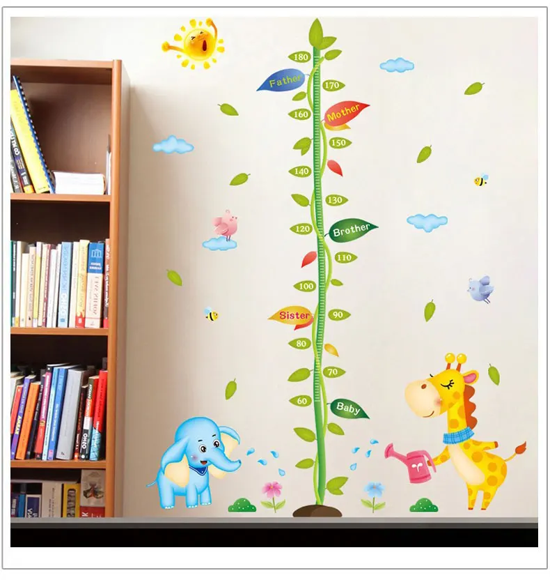 

Cartoon sprout pasta height wall stickers bedroom kids room background wall decoration