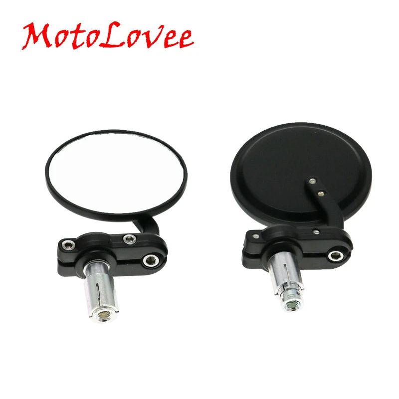 MotoLovee 2 шт. универсальное зеркало для мотоцикла алюминий черный 22 мм ручка бар
