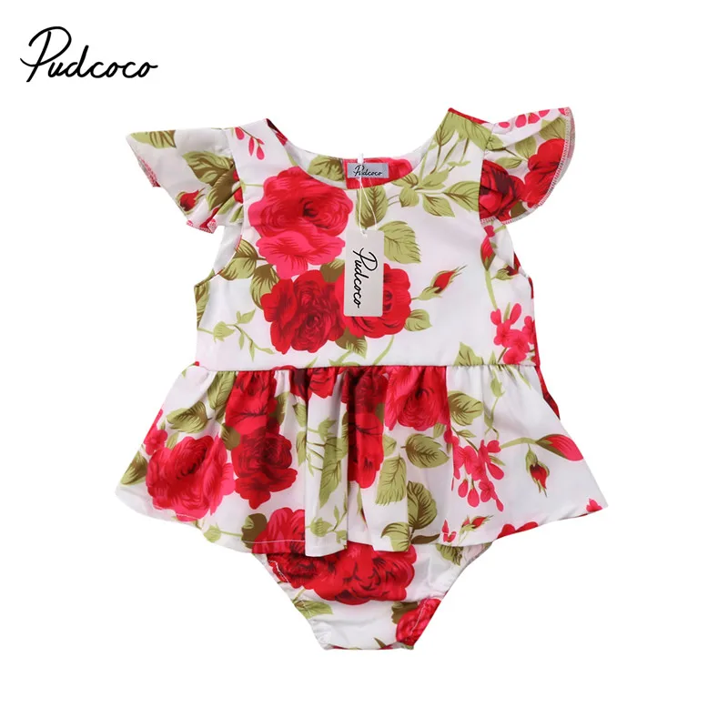 

Pudcoco High Quality Cute Newborn Baby Girls Clothes Sleeveless Floral Romper Jumpsuit Summer Outfit Baby Clothing