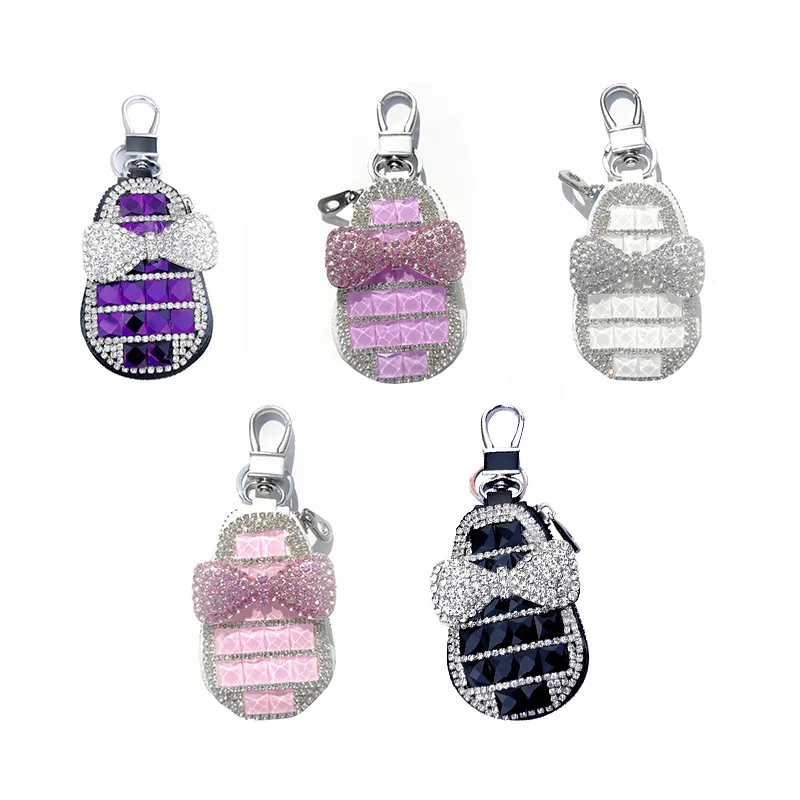 

Car Keys Protector Holder Leather Rhinestones Key Wallets Case Women Fashion Car Key Case for Suitable for 99% of car key