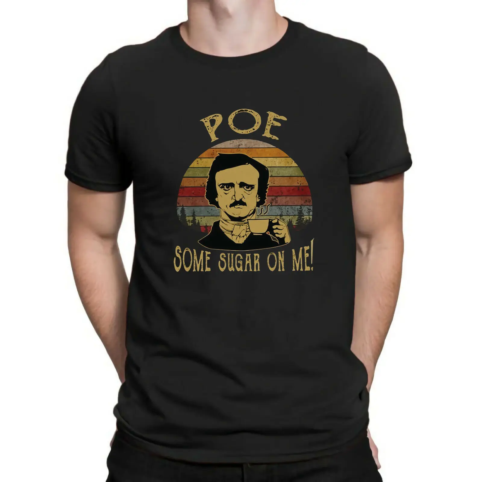 2019 Забавный Edgar Aiian Poe Some Sugar On Me Ретро Винтажная футболка черные хлопковые мужские