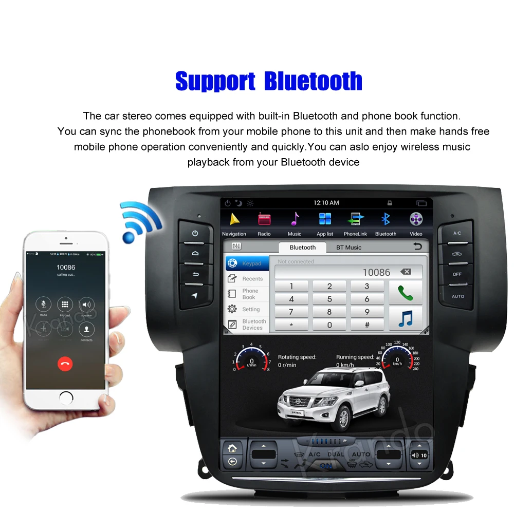 Автомагнитола Krando на платформе Android 9 0 с вертикальным экраном 10 4 дюйма Tesla для Nissan